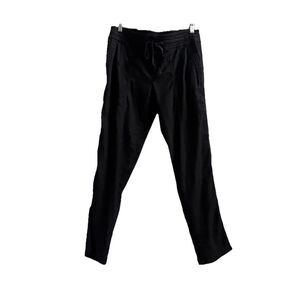 Vintage Black Lounge Pants Quiet Luxury 90s Y2K Drawstring Lightweight